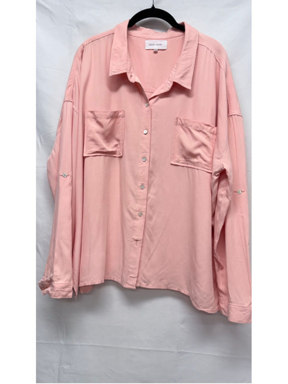 Women's Dear John Button Down Shirt Pink Size XL